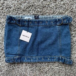 Superdown Denim Mini Skirt